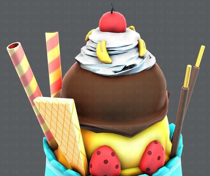 Ice cream cup Low-poly 3D model_37