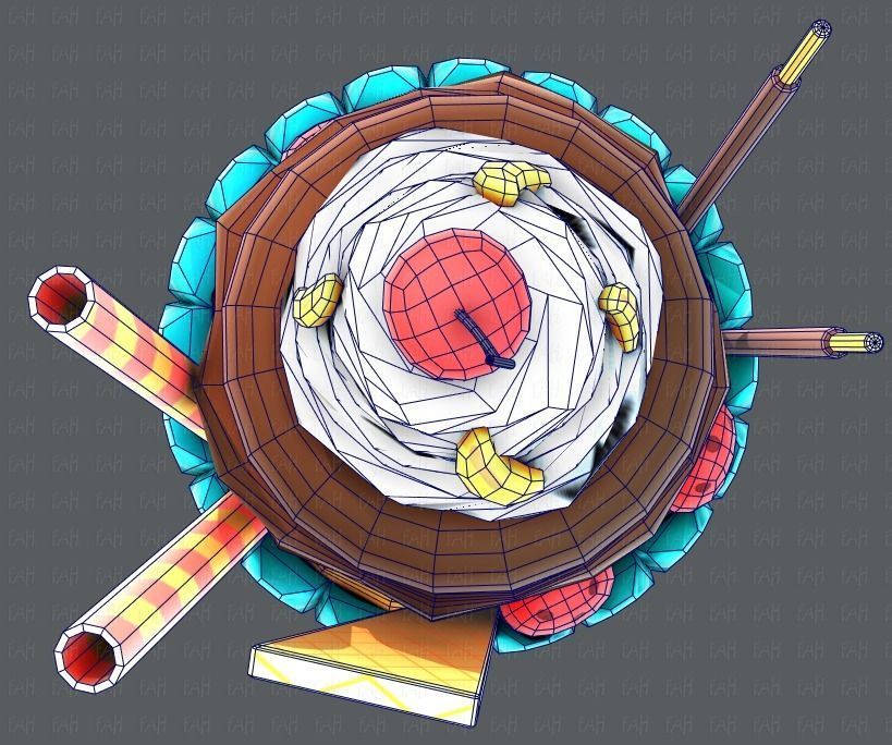 Ice cream cup Low-poly 3D model_40