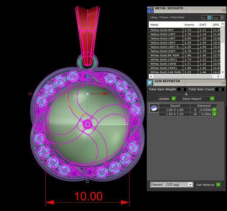 Pearl pendant 3D print model_4