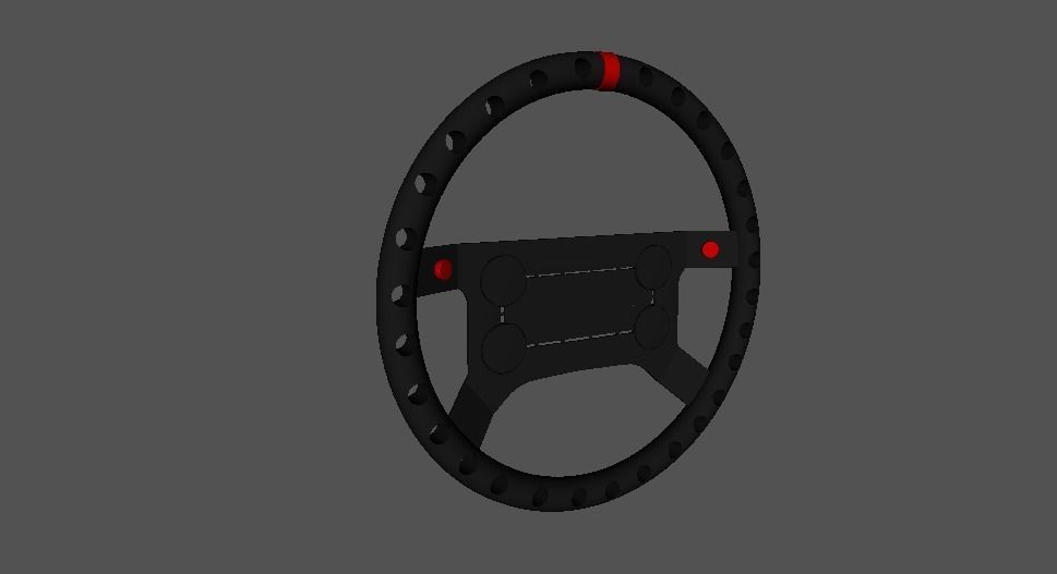 02 Volante 4 Bolas Low-poly 3D model_2