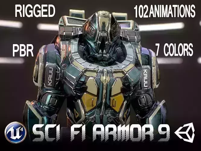 Sci-Fi Armor 9 Low-poly 3D model