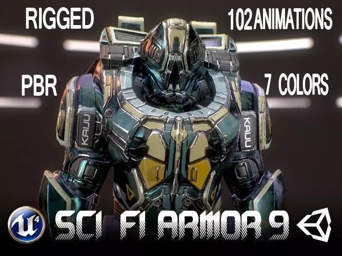 Sci-Fi Armor 9 Low-poly 3D model_0