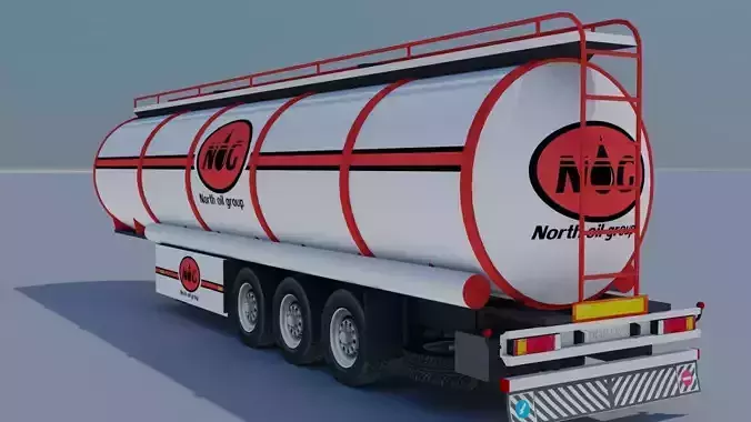 Trailer-fuel tank Low-poly 3D model