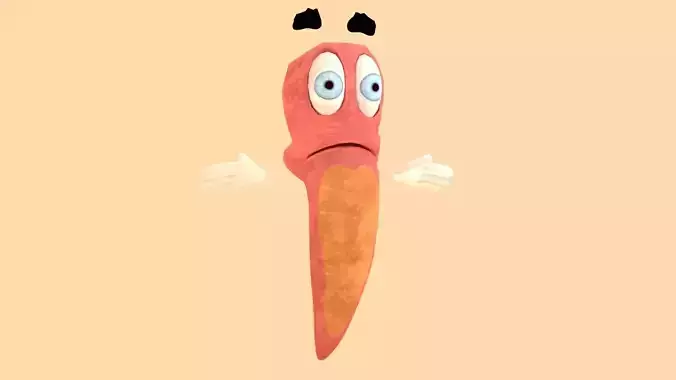 Cartoon Worm Character