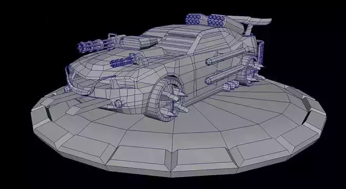 CAR and GUNS Free 3D print model
