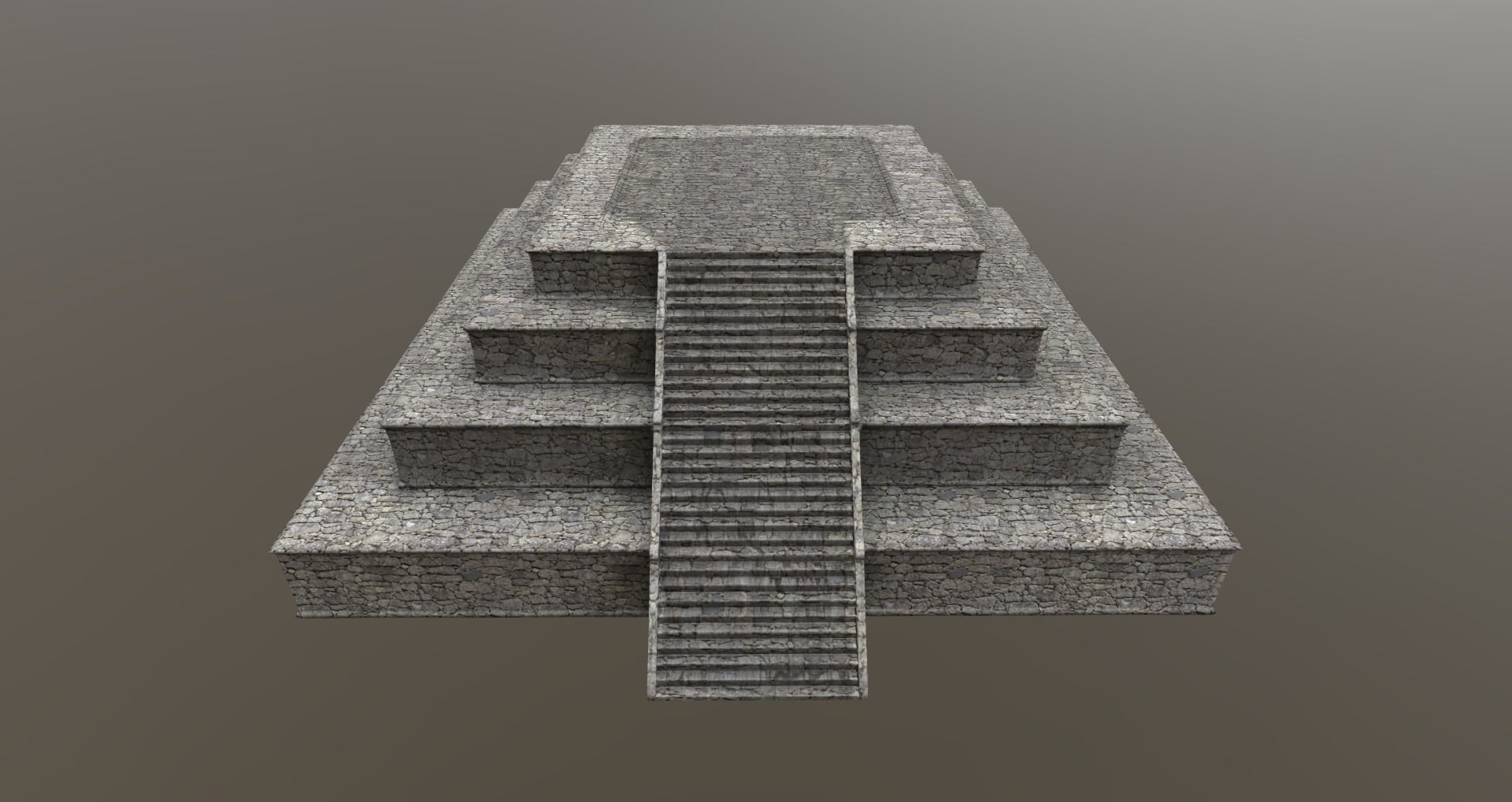 Mayan pyramid ruins Free low-poly 3D model_1