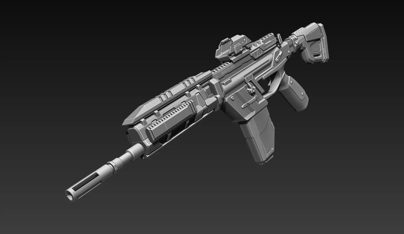 Sci-Fi Assault Riffle  3D model_0