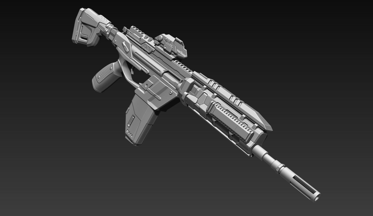 Sci-Fi Assault Riffle  3D model_4