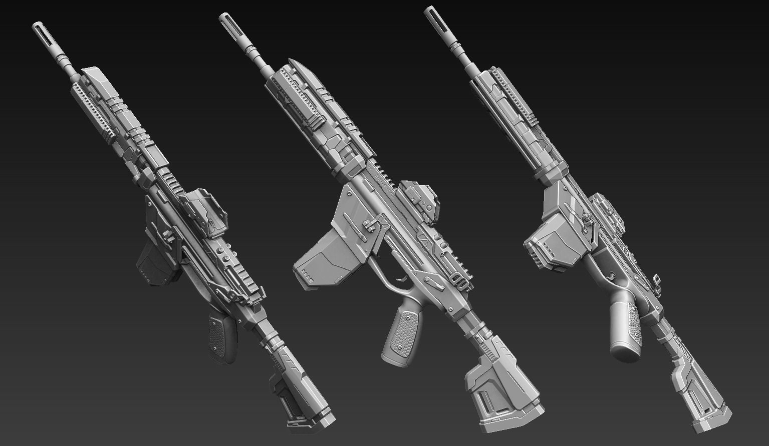 Sci-Fi Assault Riffle  3D model_7