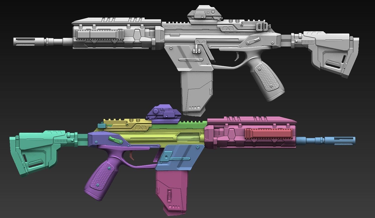 Sci-Fi Assault Riffle  3D model_6