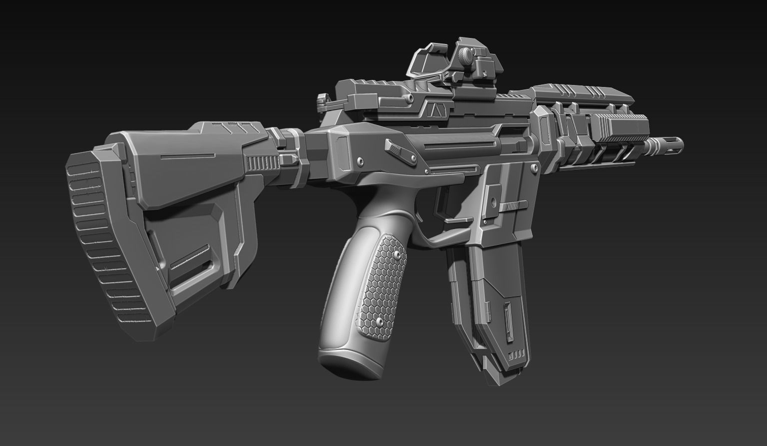 Sci-Fi Assault Riffle  3D model_5