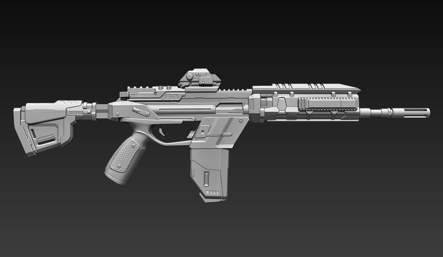 Sci-Fi Assault Riffle  3D model_2