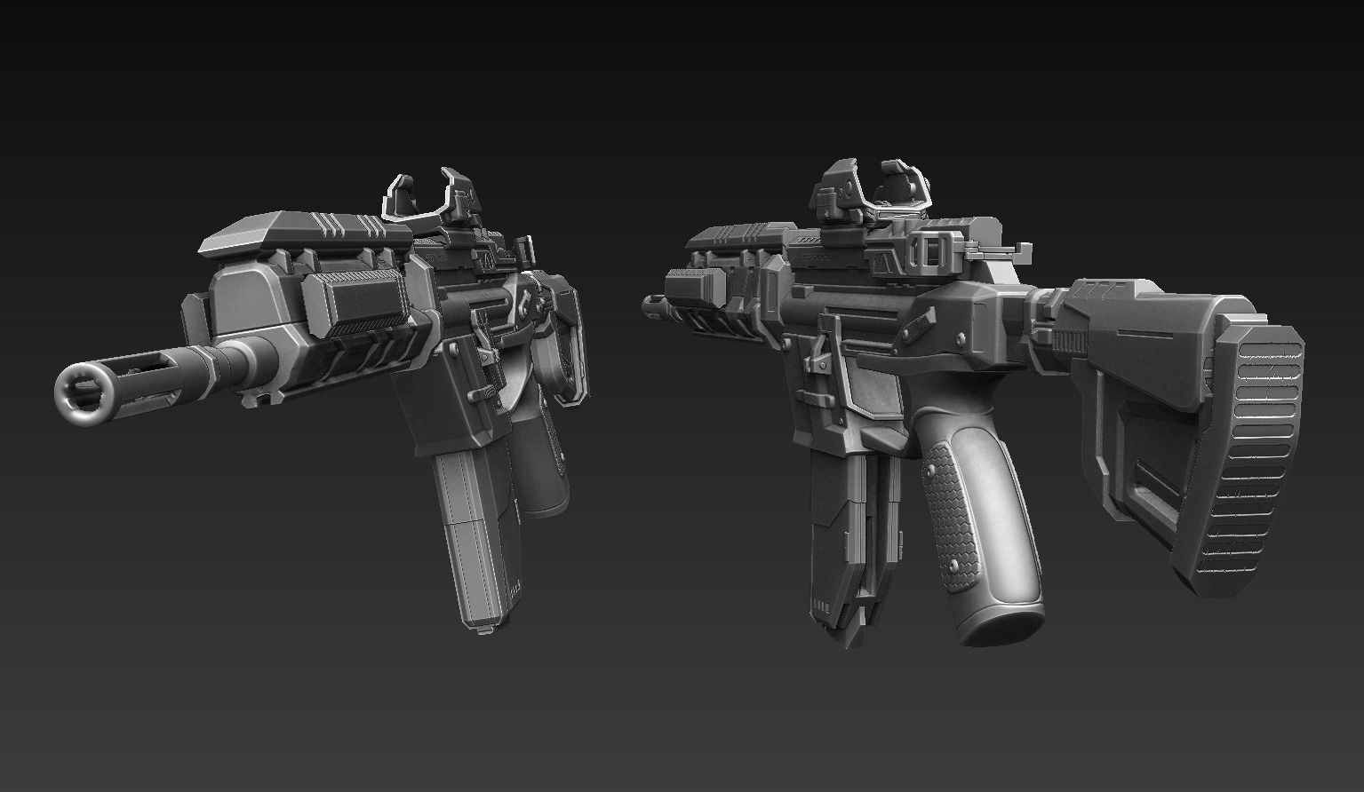 Sci-Fi Assault Riffle  3D model_3