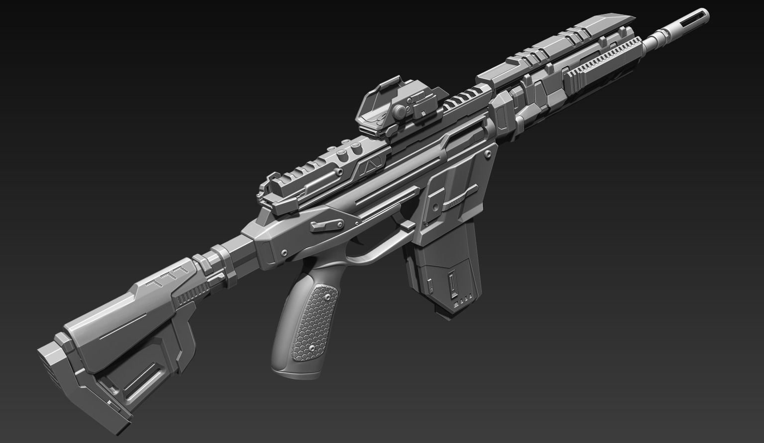 Sci-Fi Assault Riffle  3D model_1