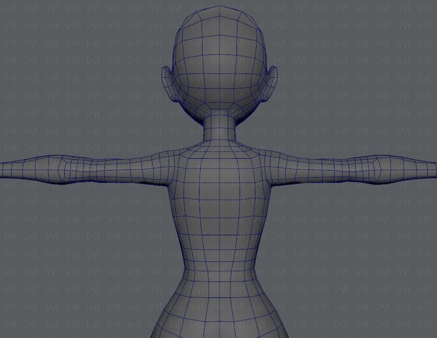 Base mesh woman 03 Low-poly 3D model_29