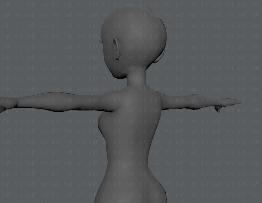 Base mesh woman 03 Low-poly 3D model_22