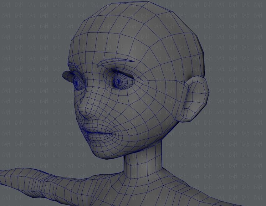 Base mesh woman 03 Low-poly 3D model_47