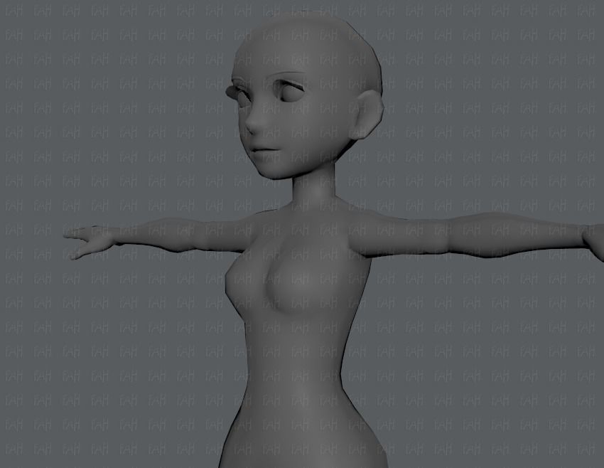 Base mesh woman 03 Low-poly 3D model_24