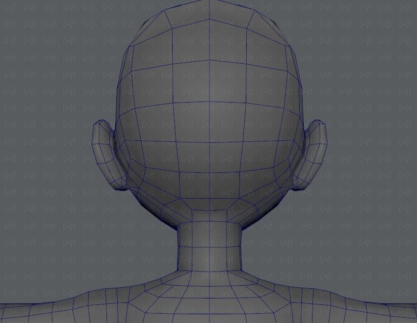 Base mesh woman 03 Low-poly 3D model_45