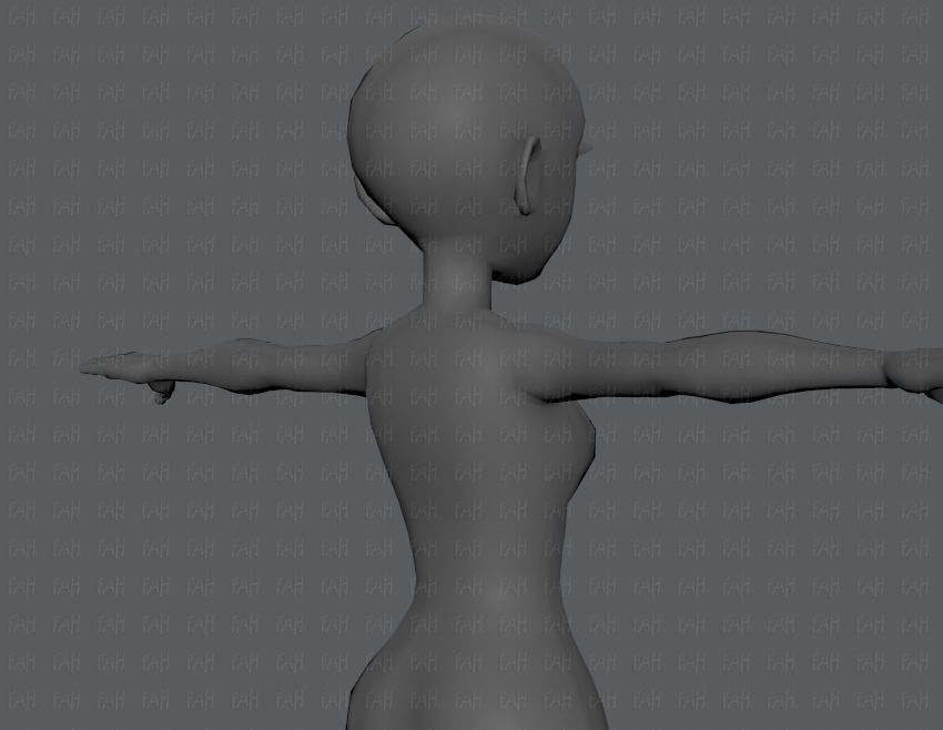 Base mesh woman 03 Low-poly 3D model_20