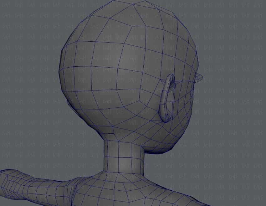 Base mesh woman 03 Low-poly 3D model_44