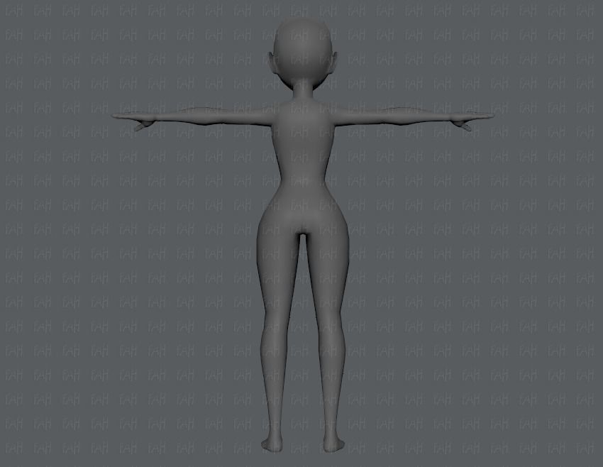 Base mesh woman 03 Low-poly 3D model_5