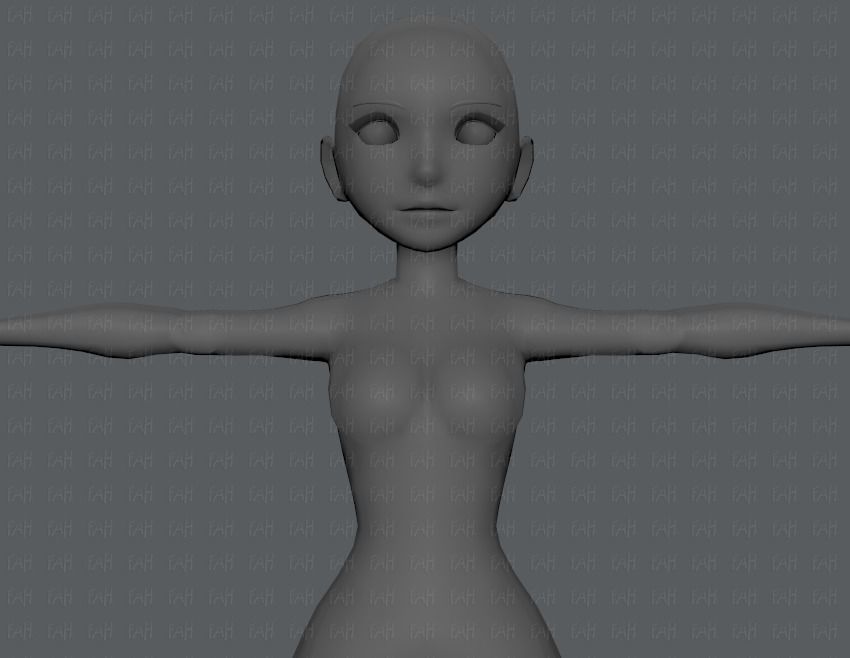 Base mesh woman 03 Low-poly 3D model_17