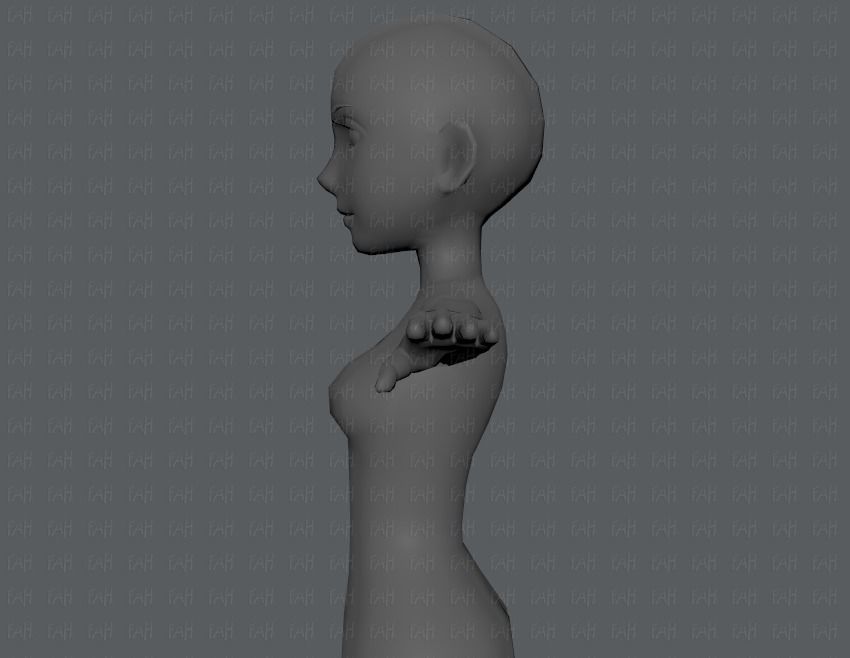 Base mesh woman 03 Low-poly 3D model_23