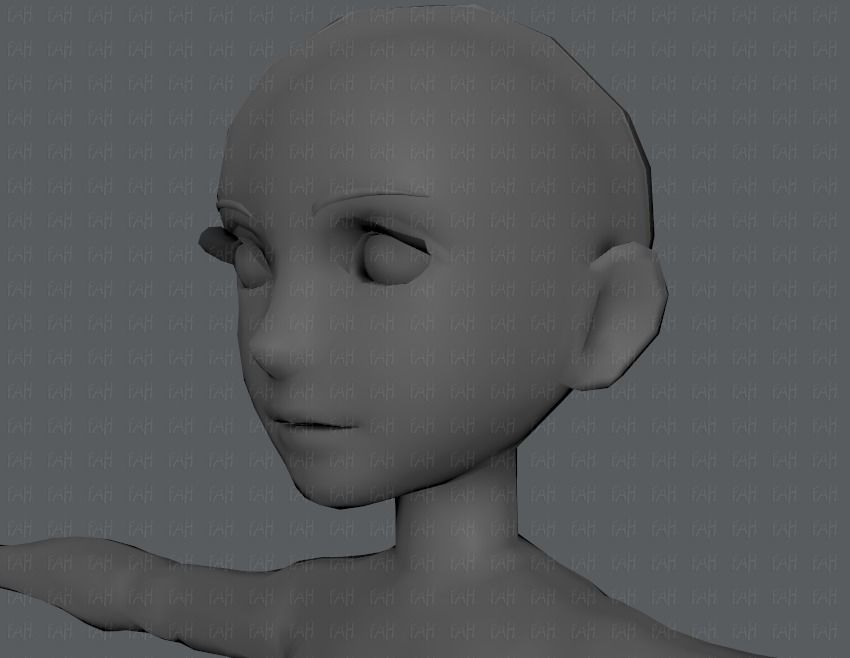 Base mesh woman 03 Low-poly 3D model_40