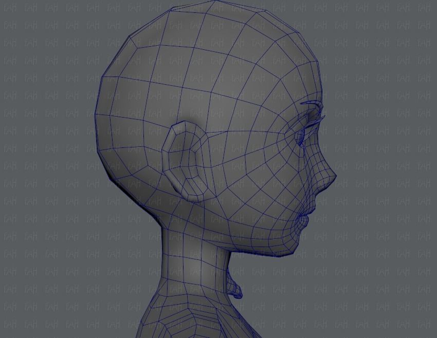 Base mesh woman 03 Low-poly 3D model_43
