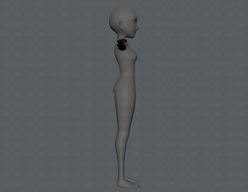 Base mesh woman 03 Low-poly 3D model_3