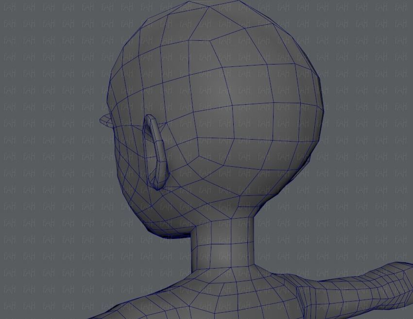 Base mesh woman 03 Low-poly 3D model_46