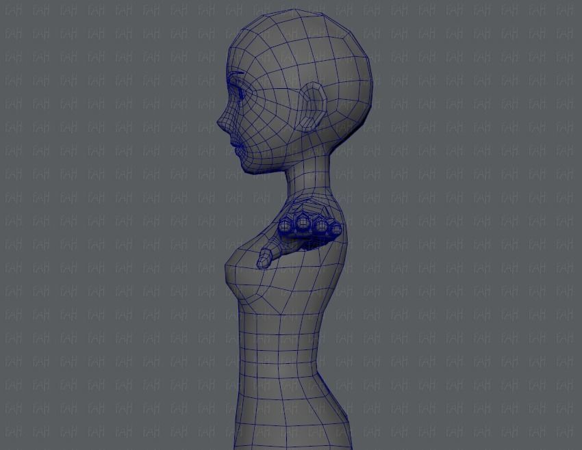 Base mesh woman 03 Low-poly 3D model_31