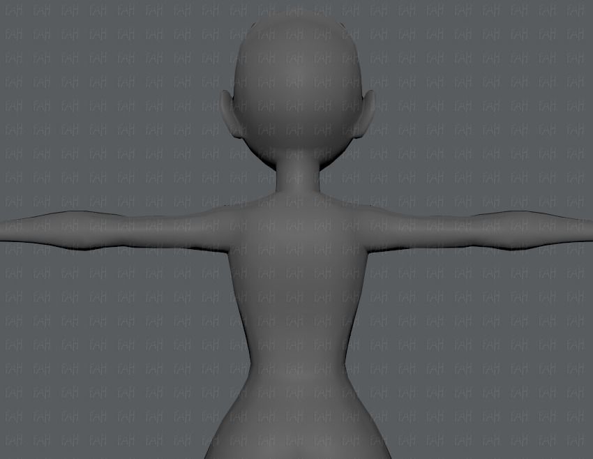 Base mesh woman 03 Low-poly 3D model_21