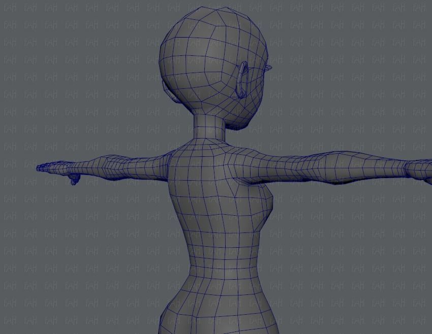Base mesh woman 03 Low-poly 3D model_28