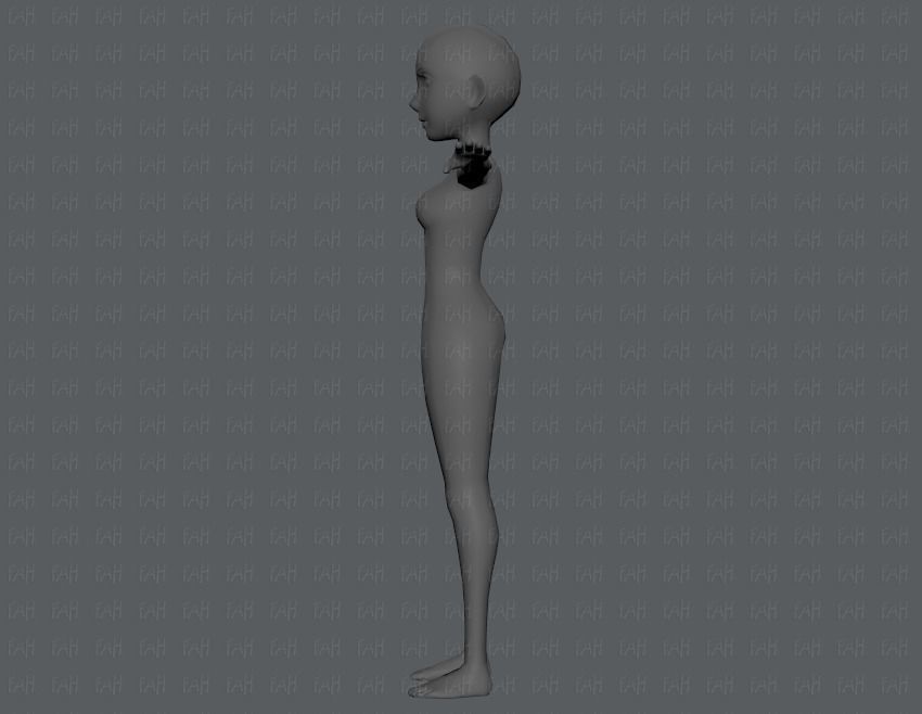 Base mesh woman 03 Low-poly 3D model_7