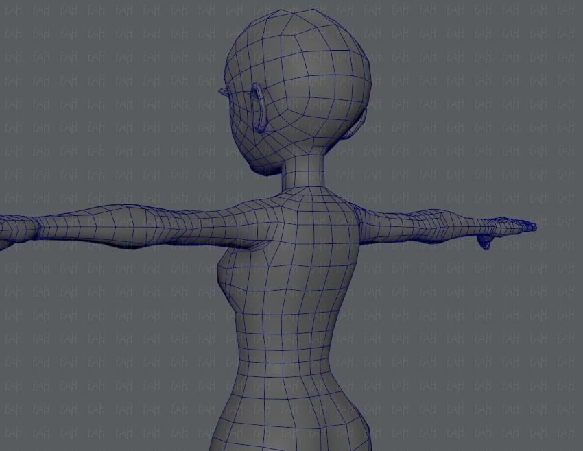 Base mesh woman 03 Low-poly 3D model_30