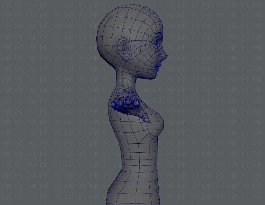 Base mesh woman 03 Low-poly 3D model_27