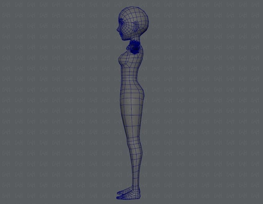 Base mesh woman 03 Low-poly 3D model_15