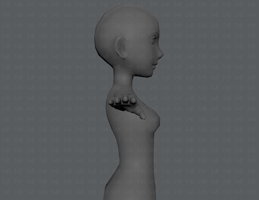 Base mesh woman 03 Low-poly 3D model_19