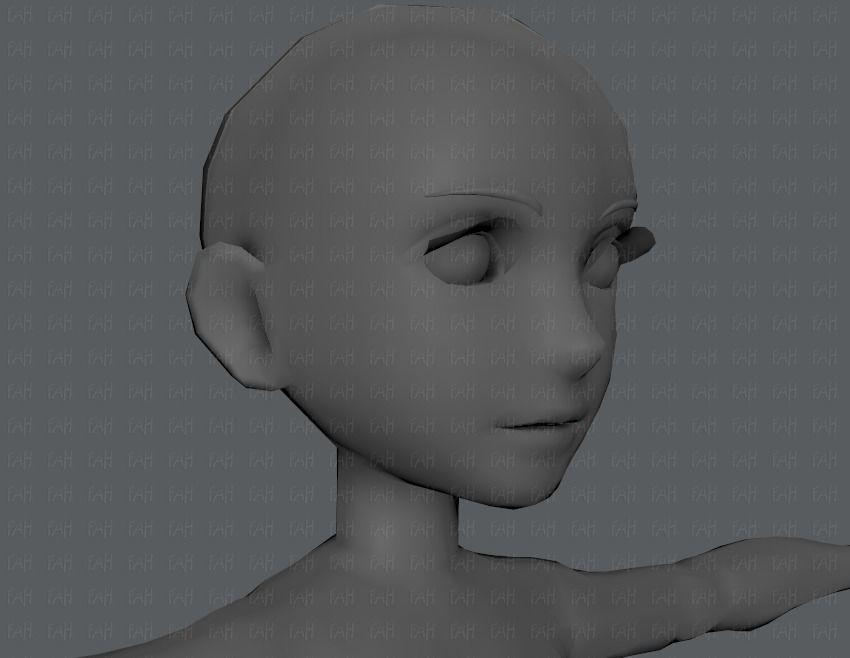 Base mesh woman 03 Low-poly 3D model_34