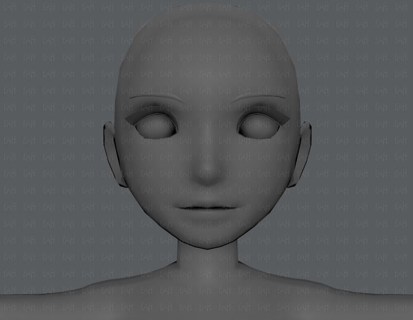 Base mesh woman 03 Low-poly 3D model_33