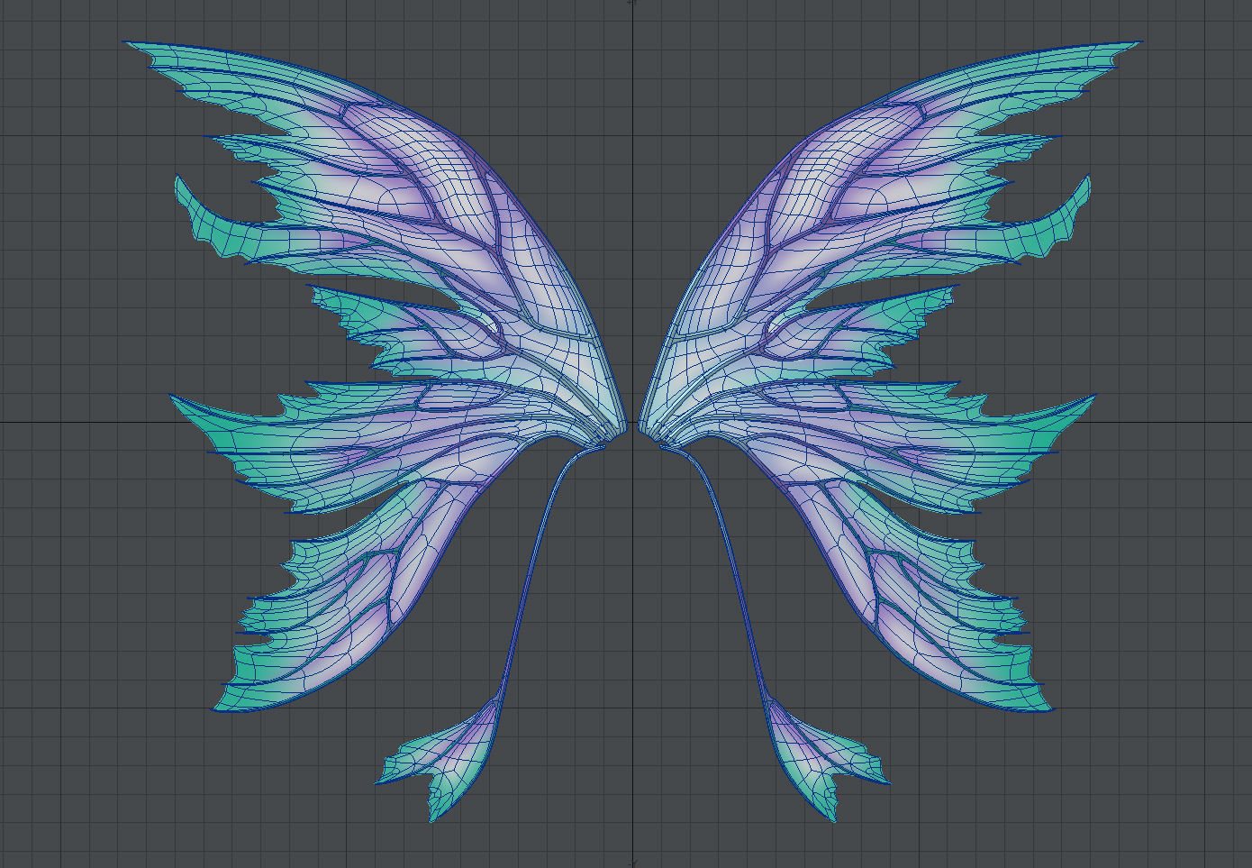 Fairy or Butterfly Wing Set A 3D model_3