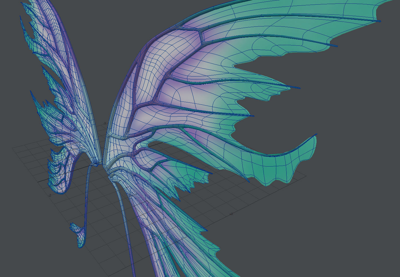 Fairy or Butterfly Wing Set A 3D model_4