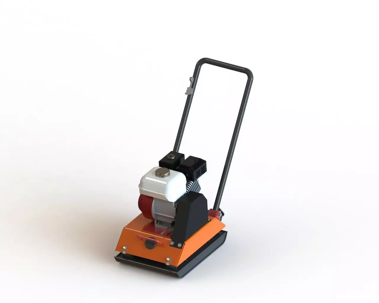 Compactor orange floor machine 3D model_0