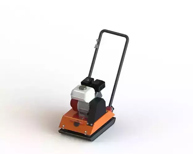 Compactor orange floor machine 3D model