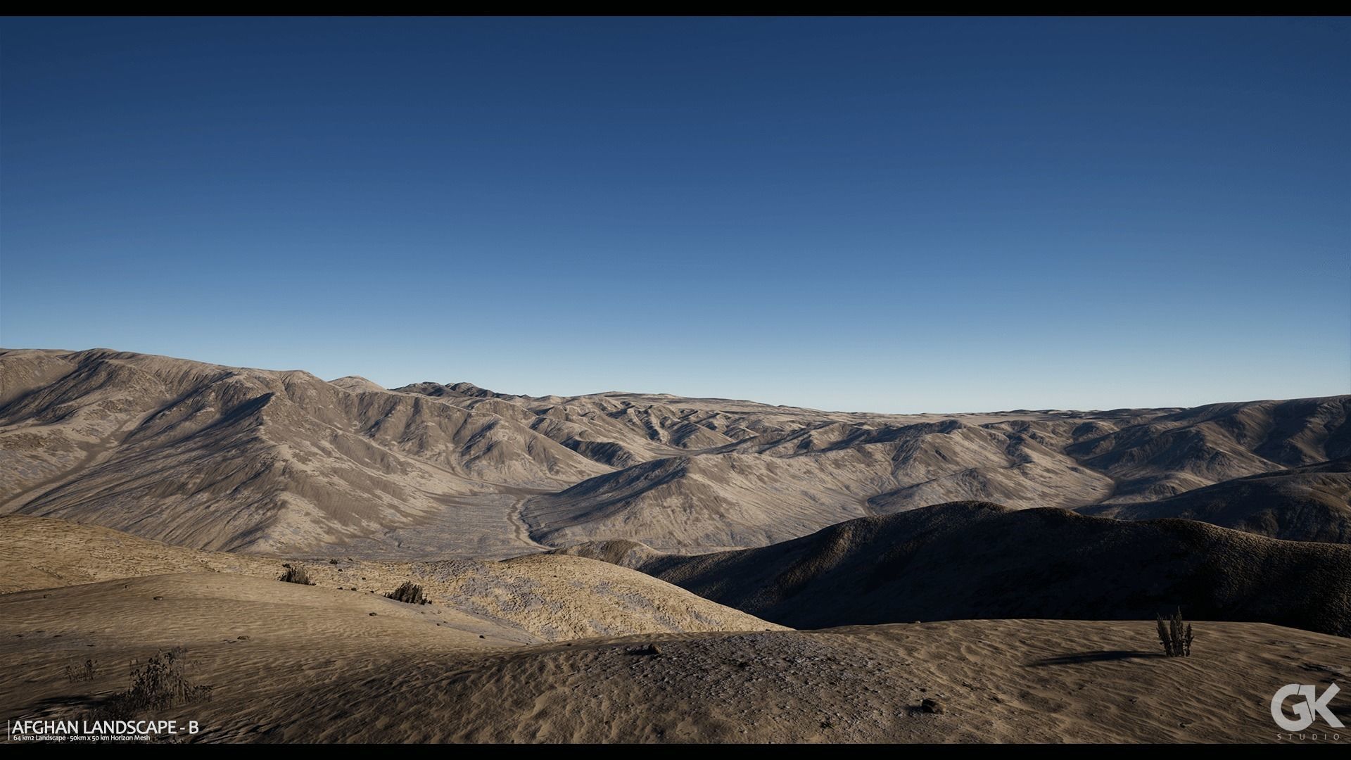 Afghan Landscape - B Low-poly 3D model_1