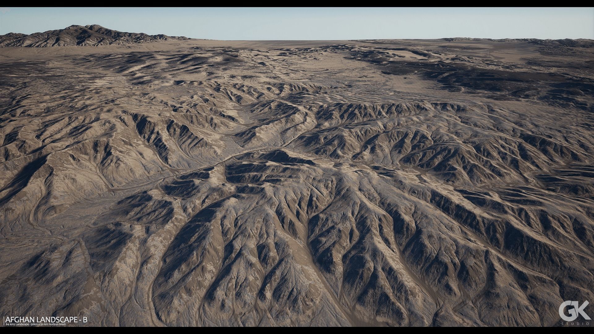 Afghan Landscape - B Low-poly 3D model_2