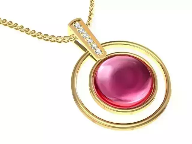 Pendant with stone and diamonds