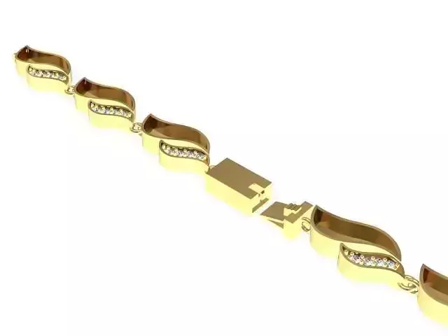 Bracelet gold with diamonds